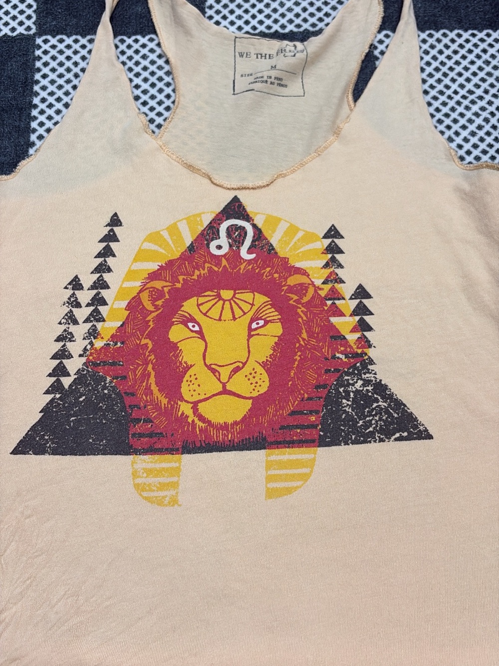 We The Free Peach Tank with Yellow & Red Lion Graphic - Picture 2 of 5